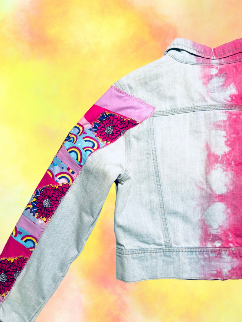 Pinksicle Poetry - Women's Size XL - Upcycled Denim Jacket - Image 2
