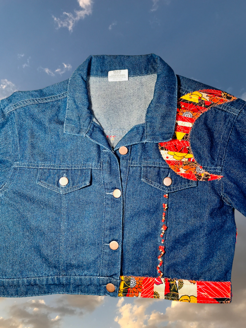 Be Gentle With Yourself Size L Crop Denim Shirt - Image 2